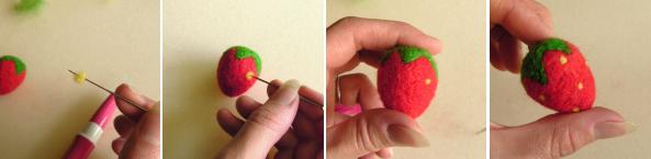 tutorial on felting strawberries