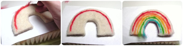 how to make a felted rainbow