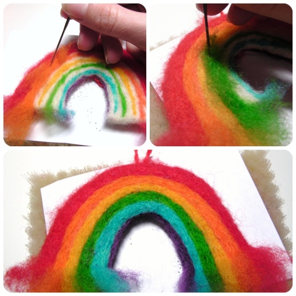how to make felted rainbow